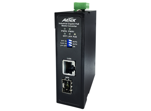 Aetek M30-011-30 Industrial 1xGbE PoE + 1xGbE SFP 
