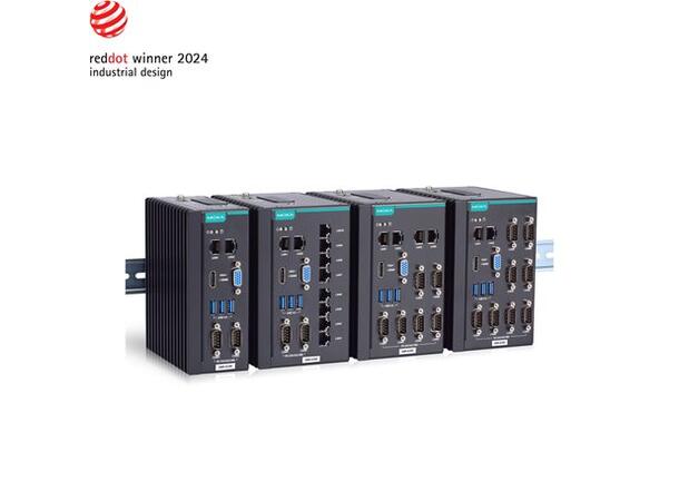 Moxa DRP-A100-E4-6C-T DIN-rail computer, Atom, 2 LAN, 8 serial 