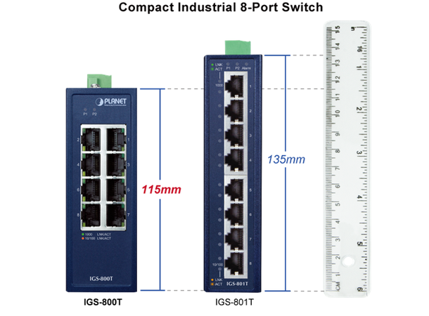 Planet IGS-800T IP30 Compact size 8-Port Gigabit Switch 