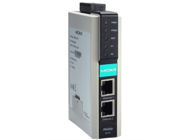 Moxa MGate 5217I-1200-T 2 port Modbus-to-BACnet/IP gateway, 1200 