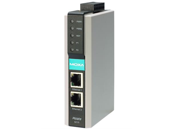 Moxa MGate 5217I-1200-T 2 port Modbus-to-BACnet/IP gateway, 1200 