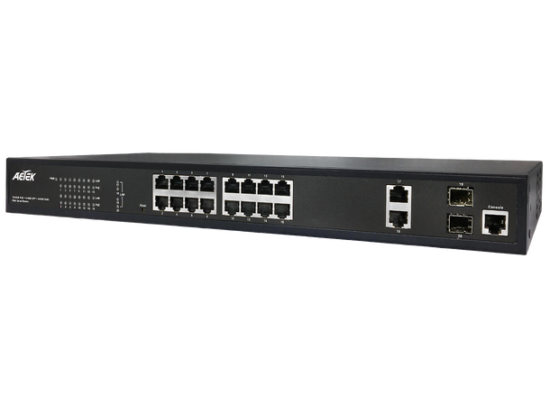 Aetek C60-164-30-250-V2 16x30W PoE 2xSFP 2xRJ45 L2 PRO Switch 