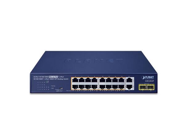 Planet GSD-2022P 16-Port 10/100/1000T 802.3at PoE 