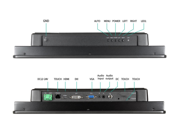 TPM150-M5 15" Industrial monitor RS232 touch, HDMI-DVI-VGA GEN5 