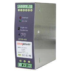 D120-48 Din-Rail Power supply AC-DC Ultra DIN rail PSU;Output 48V 2,5A