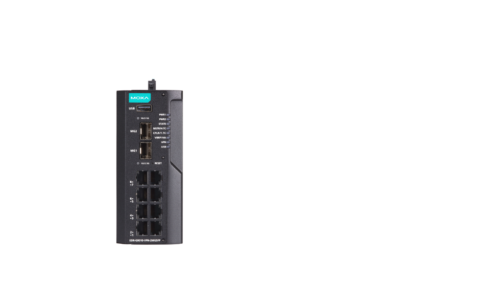 Moxa EDR-G9010-VPN-2MGSFP-CT-T Industrial router with firewall CT / WT ...