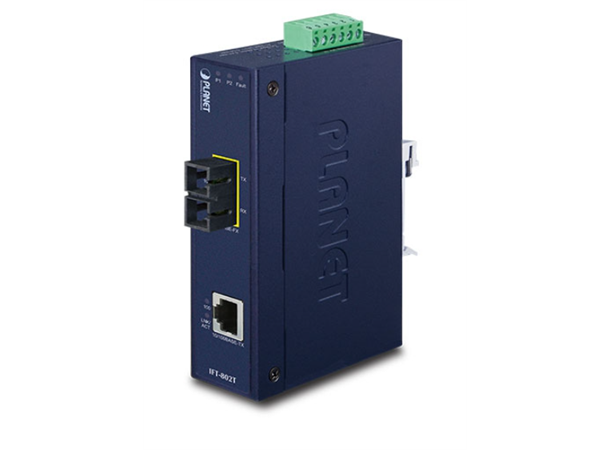 IFT-802TS15 IP30 Slim type Media Convert SC SM-15KM (-40 to 75 degree C) 
