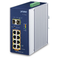IGS-1020PTF-12V 8-port Din-rail Switch 2xSFP, PoE+, 12-54VDC, Extend