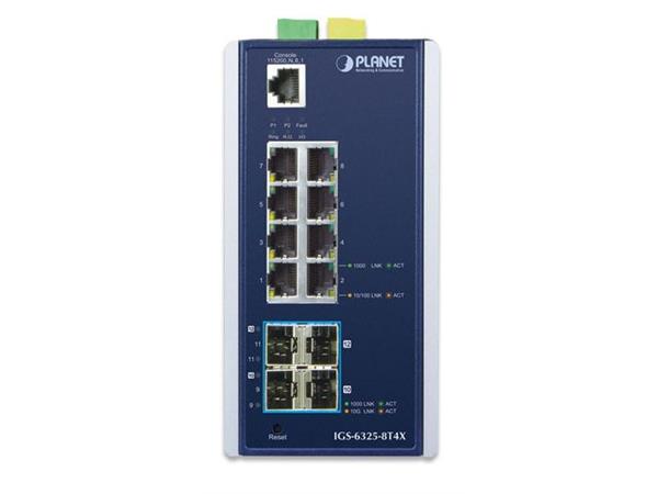 IGS-6325-8T4X Industrial L3 8-Port 10/100/1000T 