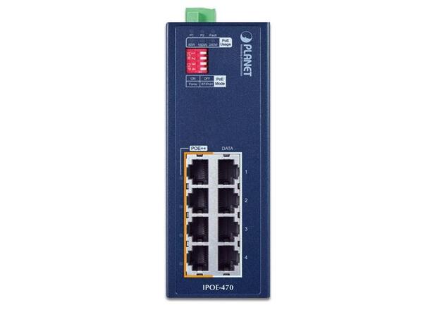 IPOE-470 4-port PoE++ Injector hub 802.3at, 95W, 48-54VDC, -40/+75C 