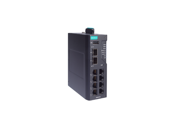 Moxa EDR-8010-2GSFP-CT 8 FE, 2 GbE SFP router, CT, -10 to 60°C 