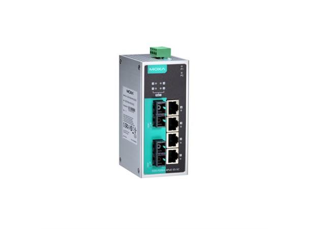 Moxa EDS-P206A-4PoE-SS-SC 2+4 port switch with 4-Port PoE+ 