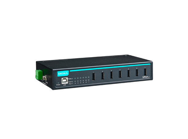 Moxa UPort 407-T w/o Adapter 7-port industrial USB hub, Wide Temp 