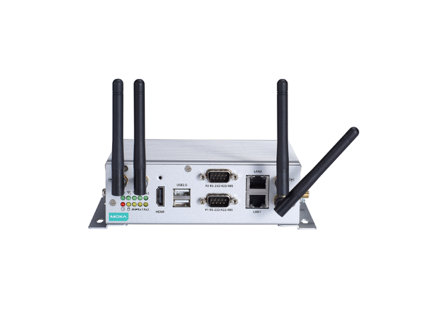 Moxa V2201-E1-W-T Fanless, E3815, 5 wireless connectors 