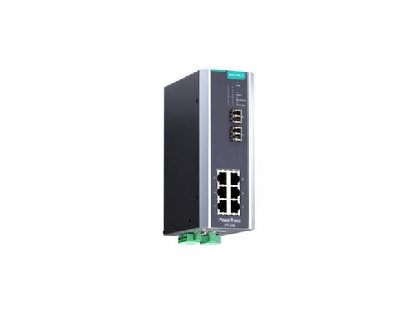 Moxa PT-508-MM-LC-24, wide temp -40/85°C 6 10/100BaseT(X),2 100BaseFX MM LC 