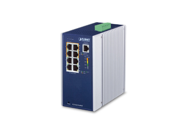 IGS-4215-4P4T 8-port Industrial switch L2/L4, 4xGbE, 4xPoE+, 48-54VDC 