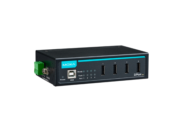 Moxa UPort 404-T w/o Adapter 4-port industrial USB hub, Wide Temp 