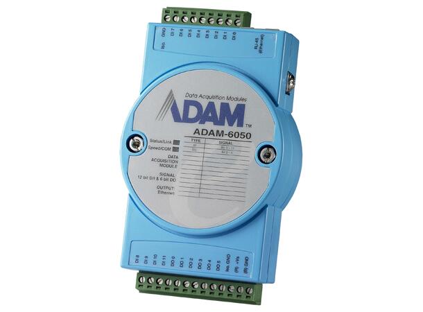 ADAM-6050-D1 18-ch Isolated Digital I/O Modbus TCP Module, 12-ch DI, 6-ch DO 